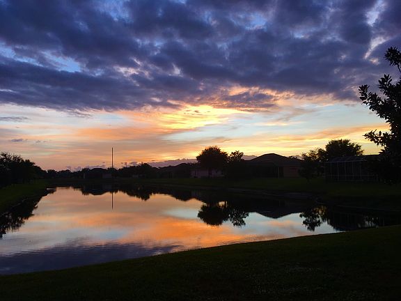 Patio view at sunset.