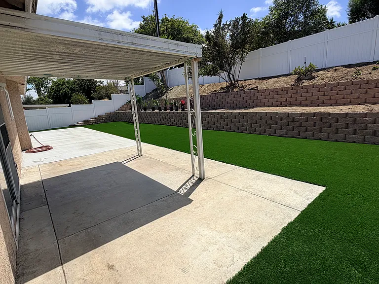 Newly renovated back yard, patio area