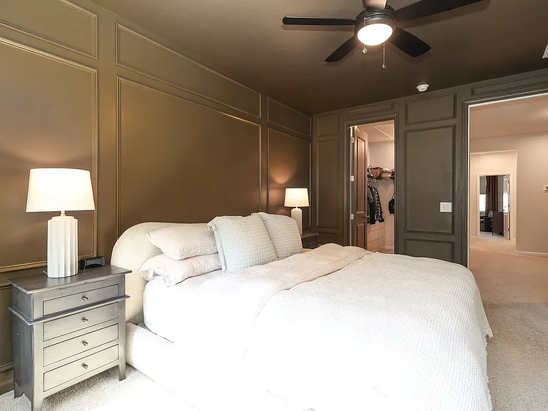 Walk-in closet attached to master bedroom