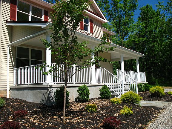 Side of covered porch