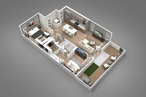 Floor plan 2 Bed/2 Bath