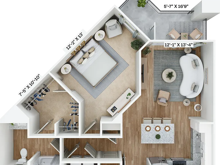 Explore this chic urban apartment layout, crafted for style and efficiency. Explore this chic urban apartment layout, crafted for style and efficiency.