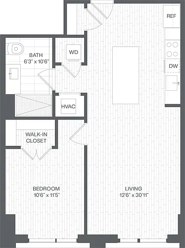 Floor plan 1 Bed/1 Bath-AD