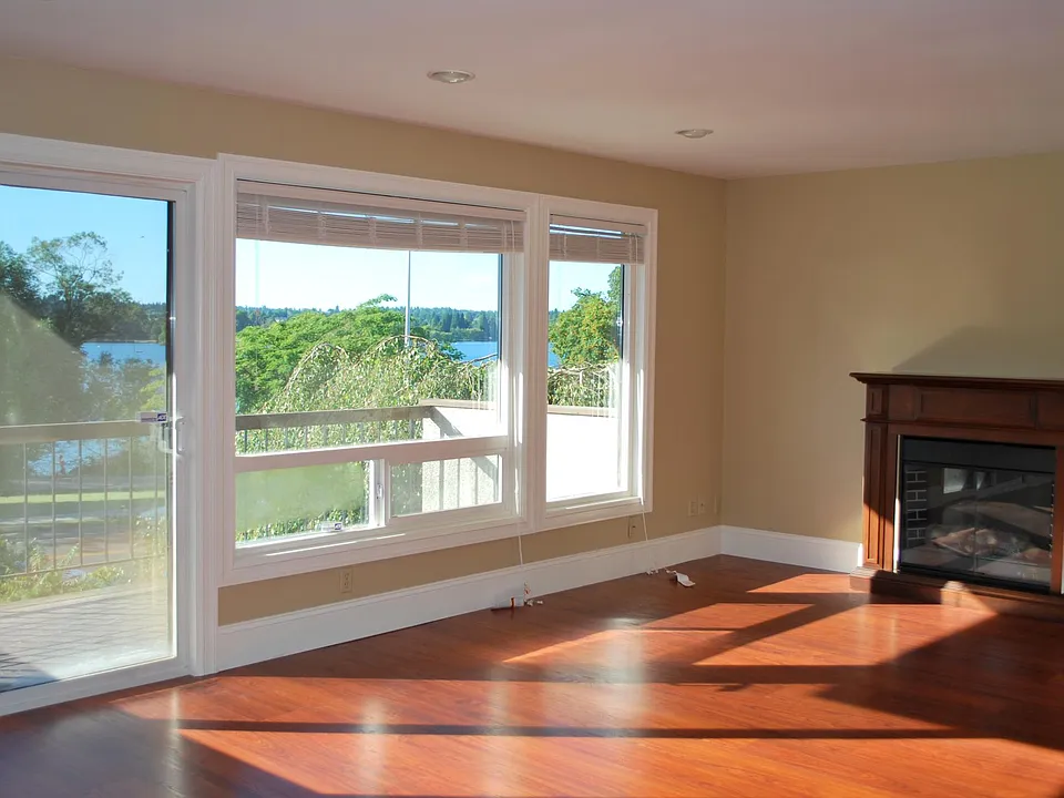 Living room with view of Green Lake