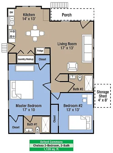 Floor plan Chelsea 2-Bedroom