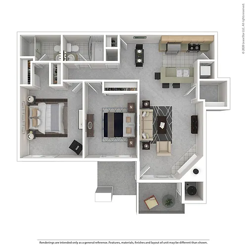 Floor plan 2 Bedroom 2 Bath