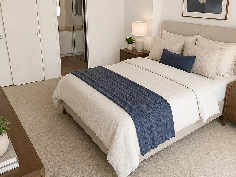 Primary Bedroom - Virtually staged to show possible use & layout of the space.