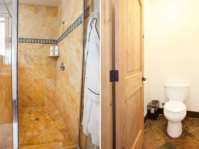 Stone Shower and Private Restroom in Master Bedroom