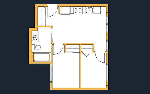 Floor plan 2 Bedroom - No Balcony