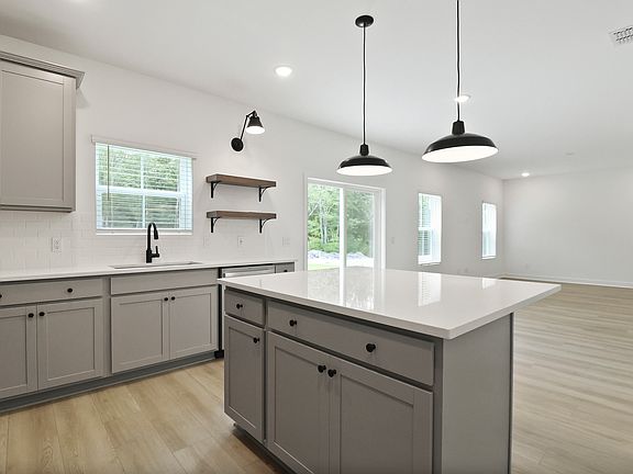 Kitchen with pendant lighting