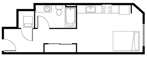 Floor plan Studio B