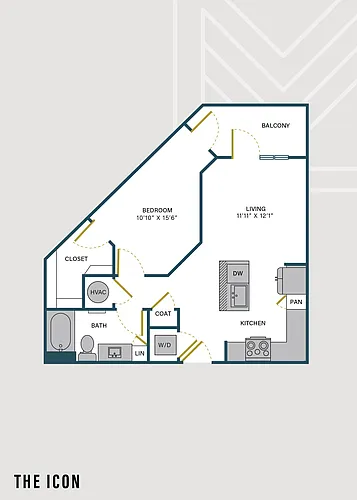 Floor plan The Icon | 1 Bed | 1 Bath