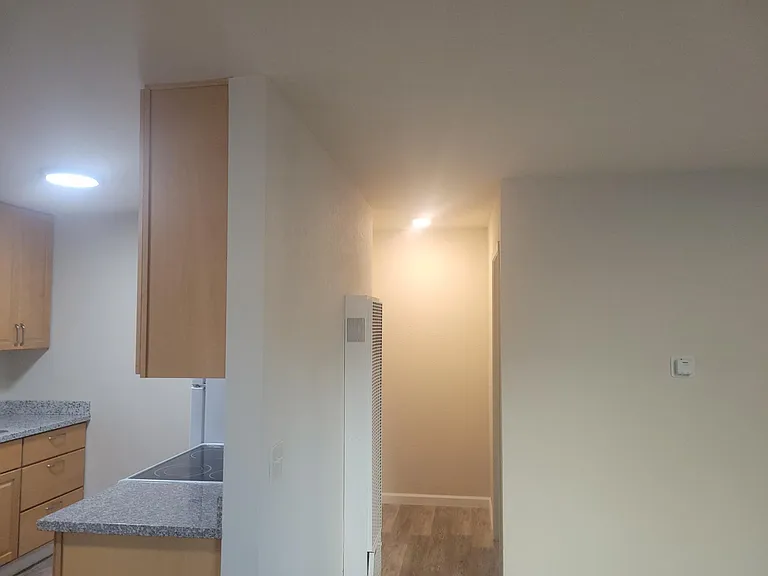 View Kitchen, portion of the living room, and hallway