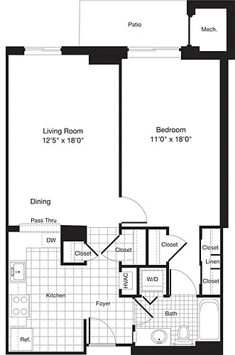 Floor plan 1 Bedroom S