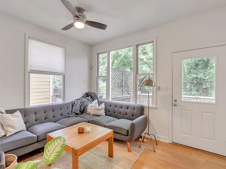 Sitting area that leads to back porch