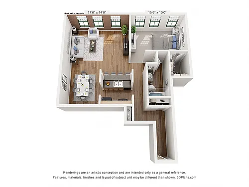 Floor plan One Bedroom E