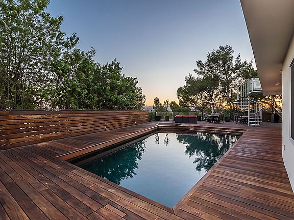 ipe deck and pool sunset