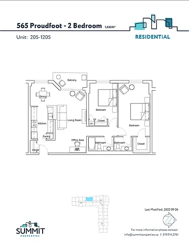 Floor plan 2 bedroom 2 Bed 1 Bath 2
