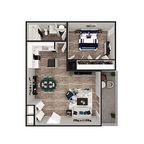Floor plan 1 Bedroom 1 Bath