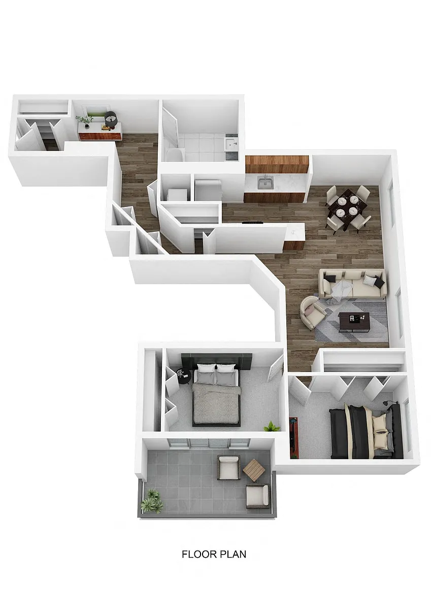 Floor plan 2 Bedroom 1 Bath