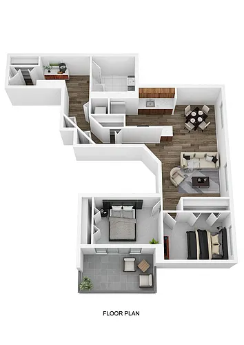 Floor plan 2 Bedroom 1 Bath