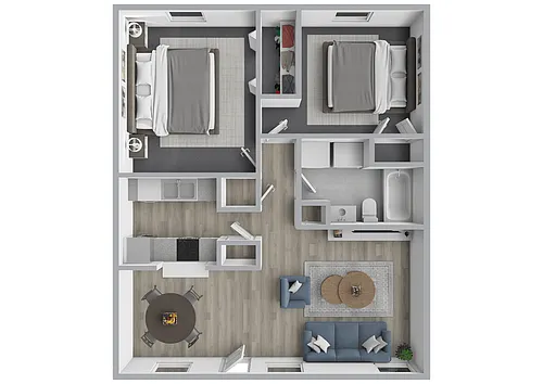 Floor plan 2 Bed 1 Bath