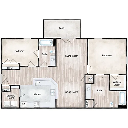 Floor plan Two Bedroom - Classic