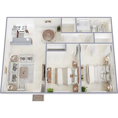 Floor plan Two Bedroom One Bath Remodel