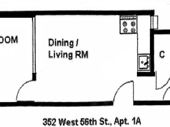 2nd image of 352 W 56th St APT 1A