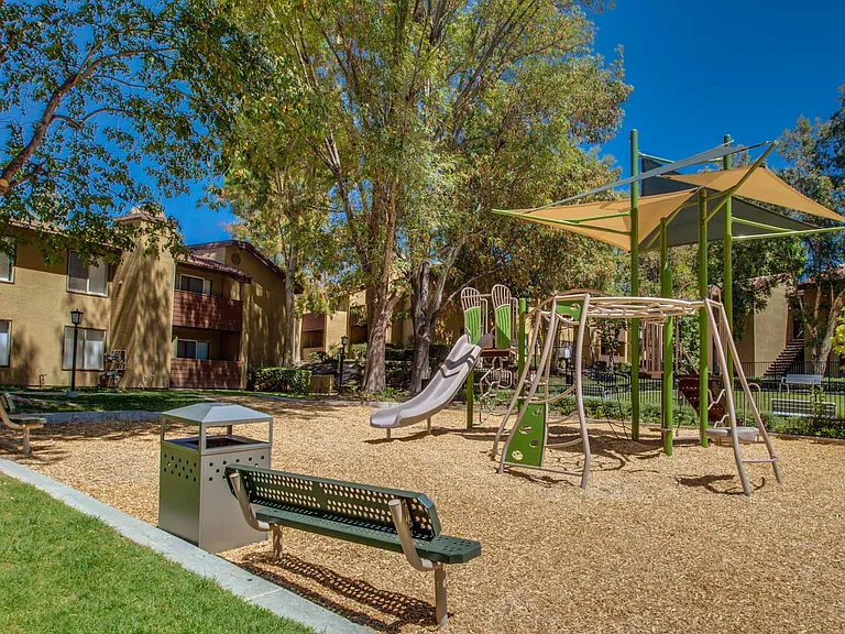 One of two playgrounds for children