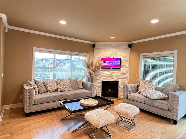 Living room with fireplace