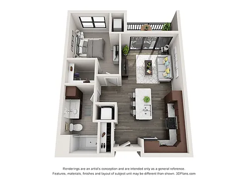 Floor plan Tourmaline 1 Bed, 1 Bath