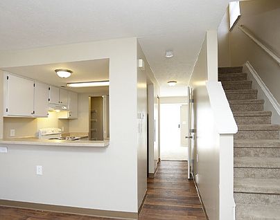 Our homes all have their own private entry that opens into an open concept dining room.