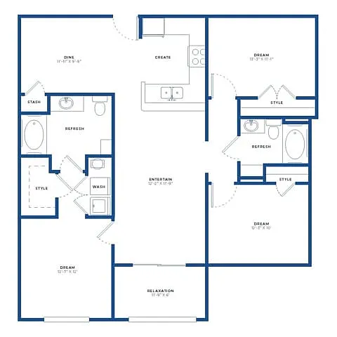 Floor plan 3X2 Renovated