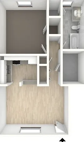 One bedroom floor plan One bedroom floor plan