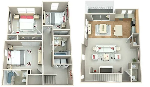 Floor plan 3 Bed/2.5 Bath Townhomes