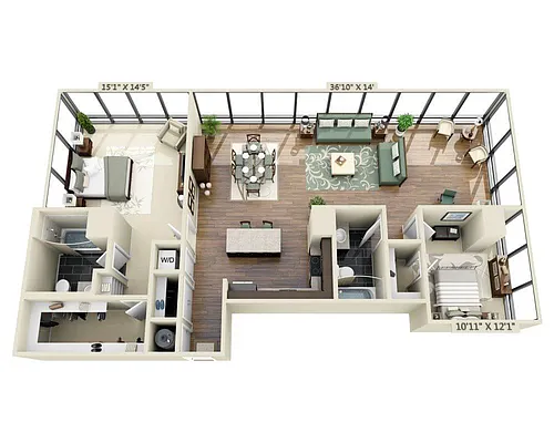 Floor plan Two Bedroom B2L