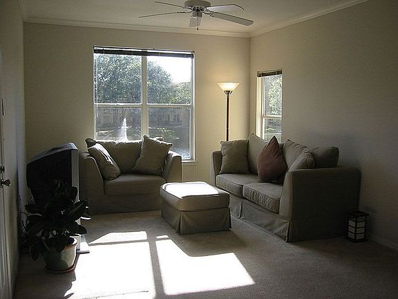 bright living room with great view