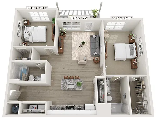 Floor plan Two Bedroom