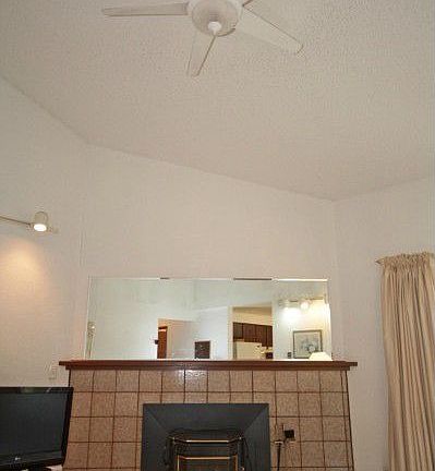 Ceiling fan with light and heater options! Pellet Stove insert for that cozy heat on those blustery NW days!