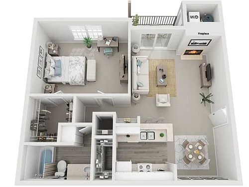 Floor plan 1x1C