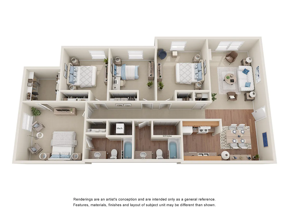 Floor plan 4 Bedroom Two Bathroom