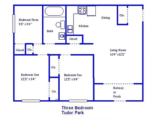 Floor plan Three Bedroom