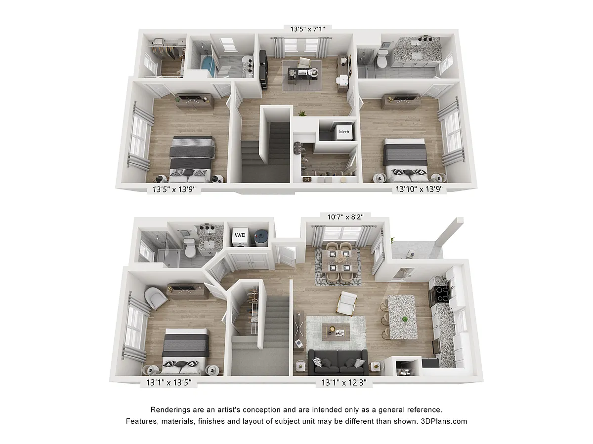 Floor plan Yorksire 3BD 2BA