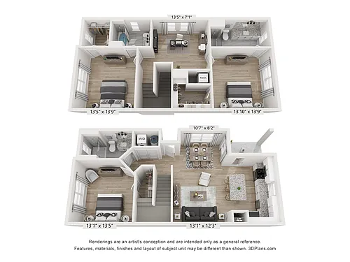 Floor plan Yorksire 3BD 2BA