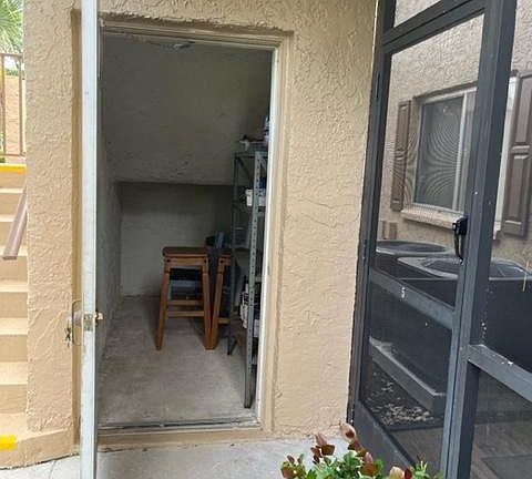 Locking storage room.