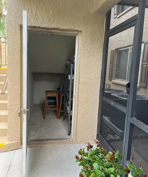 Locking storage room.