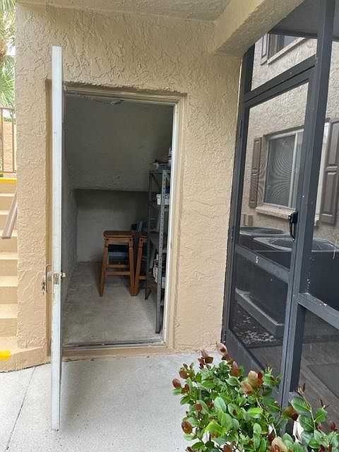 Locking storage room.