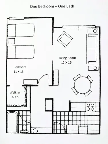 Floor plan 1 Bedroom 2nd Floor