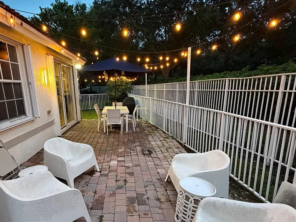 Back patio. String lights NOT included